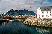 Le isole Lofoten Norvegia. Vista di Henningsvaer (Austvagoya). 